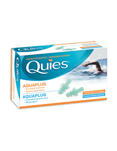 QUIES Aquaplug Protection auriculaire 1 Paire Réutilisable