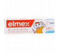 ELMEX Dentifrice Enfant 3 à 6 Ans - Boite blanche et rouge avec une souris dessiné dessus.